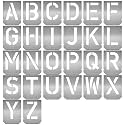 HAUTMEC 4"(100mm) 10 PC Vintage Stainless Steel Letter Stencil, HT0341100-ST