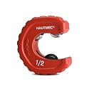 HAUTMEC Pro 1/2 Inch Automatic Copper Tube Cutter - 1/2 in. Maximum Nominal Pipe Capacity (5/8 in. Outer Diameter), for Copper, Aluminum, Brass Tube and Thin-wall Conduit, HT0215-PL