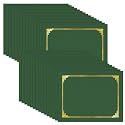 HAUTOCO 30 Pack Certificate Holders, Green Diploma Folders Certificate Covers with Gold Foil Border for Letter Size 8.5x11 Cardstock, Award, Document, Graduation