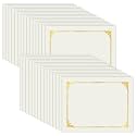 HAUTOCO 30 Packs Certificate Holders, Cream Color Diploma Folders Certificate Covers with Gold Foil Border for Letter Size 8.5x11 Cardstock, Award, Document, Graduation