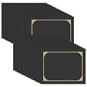 HAUTOCO 30 Pcs Certificate Holders, Black Diploma Folders Document Covers with Gold Foil Border for Letter Size 8.5x11 Cardstock, Award, Graduation