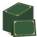 HAUTOCO 50 Pack Certificate Holders, Green Diploma Folders Certificate Covers with Gold Foil Border for Letter Size 8.5x11 Cardstock, Award, Document, Graduation