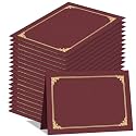 HAUTOCO 50 Packs Certificate Holders, Burgundy Diploma Holders, Document Award Covers Certificate Folders with Gold Foil Border for 8.5x11 Letter Size