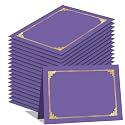 HAUTOCO 50 Packs Certificate Holders, Purple Diploma Holders, Document Award Covers Certificate Folders with Gold Foil Border for 8.5x11 Letter Size
