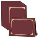 HAUTOCO 90 Packs Certificate Holders, Burgundy Diploma Holders, Document Award Covers Certificate Folders with Gold Foil Border for 8.5x11 Letter Size