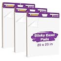 HAUTOCO Sticky Easel Pads 20x23 In, 3 Pack White Flip Chart Paper