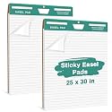 HAUTOCO Sticky Easel Pads 25 x 30 In, 2 Pack White Lined Flip Chart Paper