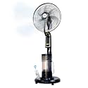 Havai RED X 18" BLDC Mist Pedestal Fan ? High-Speed, Remote & Touch Control, 4.5L Tank, 75W Power, 350 Sq Ft Coverage, Easy Install, Black