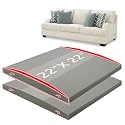 Couch Cushion Support High Density Foam 22X22X2.4 Inches Sofa Couch Supports for Sagging Cushions Light Grey 2Pcs with Anti Slip Mesh Fabric