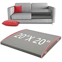 Couch Cushion Support for Sagging Seat 20X20X2 Inches Higher Density Foam Under Couch Cushion Support with Anti Slip Mesh Fabric, Light Grey 1Pc