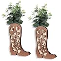 Havawish 2 Pcs Country Room Decor Western Cowboy Wood Boots, Cute Style