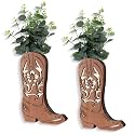 Havawish 2 Pcs Country Room Decor Western Cowboy Wood Boots, Vivid Style
