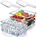 2 Sets Ice Storage Bin for Freezer,12.4 x 8.07 x 3.94 Inches