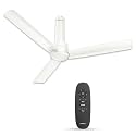 Havells 1200mm Elio Plus BLDC Ceiling Fan| Remote and Regulator Compatible|Sleek Design| 5 Star Rating|Watt: 28|Air Flow: 225 cmm|Speed: 350 RPM|100% Copper Wire Motor| 3 Year Warranty (Pearl White)