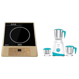 havells insta cook rt 1400 watts induction cooktop amp havells aspro 500 watt mixer grinder with 3 stainless steel jar white amp light blue with 5 year motor warranty