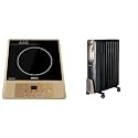 Havells Insta Cook RT 1400 watts Induction Cooktop &amp; Havells OFR - 9Fin 2400-Watt PTC Fan Heater (Black)