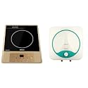 Havells Insta Cook RT 1400 watts Induction Cooktop &amp; Havells Quatro 15 Litre Vertical Storage Water Heater (White Green)