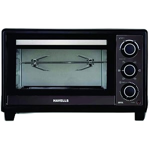 havells 20r bl oven toaster grill with double glass door black 20 liter