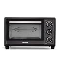 Havells OTG 24R BL - 24 liter Toughened Double Glass Door 60 min timer Rotisserie Inner Lamp 6 Heating Modes 4 Skewer rods Enamelled Coated Baking Tray 2-Yr Warranty 1380 Watt (Black)