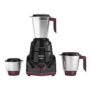 havells prisma 750 w 3 jar mixer grinder 3 speed with pulse function air vent technology stainless steel blades wider mouth jars overload protecton 2-year product warranty black