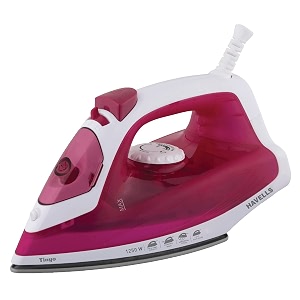havells abs tinyo 1250 watt steam iron press with powerfull steam spay  horizontal steaming  self clean  200ml tank capacity  2 years warranty pink 1250 watts