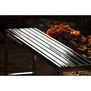 havenhomes stainless steel bench for indoor and outdoor gardenpatioliving roombalconylounge style 1