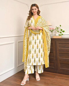 HAVIDA Women Kurti Pant Dupatta Set