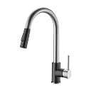 Havin Brushed and Black Kitchen Faucet,Stainless Steel Material,with Pull Down Kitchen Sprayer,for 1 Hole Sink,cUPC Ceramic Cartridge,Black Brushed Color
