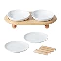 Havniva Elevated Cat Bowls, Cat Food and Water Bowl Set, Ceramic Cat Bowl