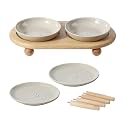 Havniva Elevated Cat Bowls, Cat Food and Water Bowl Set, Ceramic Cat Bowl