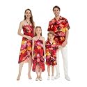 Hawaii Hangover Family Matching Hawaiian Clothes, Sunset Red
