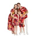Hawaii Hangover Family Matching Hawaiian Clothes, Sunset Red