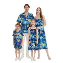 Hawaii Hangover Family Matching Hawaiian Clothes, Sunset Blue