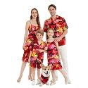 Hawaii Hangover Family Matching Hawaiian Clothes, Sunset Red