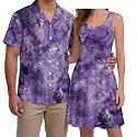 Hawaii Matching Couple Outfits Husband and Wife Clothing Fashionable Mens Casual Shirts Hawaii Dress with Soft Fabric