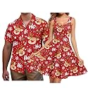 Hawaii Matching Couple Outfits Husband and Wife Clothing Fashionable Mens Casual Shirts Hawaii Dress with Soft Fabric