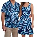 Hawaii Matching Couple Outfits Husband and Wife Clothing Fashionable Mens Casual Shirts Hawaii Dress with Soft Fabric
