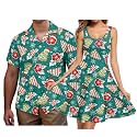 Hawaii Matching Couple Outfits Husband and Wife Clothing Fashionable Mens Casual Shirts Hawaii Dress with Soft Fabric