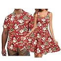 Hawaii Matching Couple Outfits Husband and Wife Clothing Fashionable Mens Casual Shirts Hawaii Dress with Soft Fabric