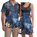 Hawaii Matching Couple Outfits Husband and Wife Clothing Fashionable Mens Casual Shirts Hawaii Dress with Soft Fabric
