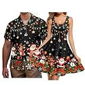Hawaii Matching Couple Outfits Husband and Wife Clothing Fashionable Mens Casual Shirts Hawaii Dress with Soft Fabric