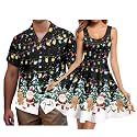 Hawaii Matching Couple Outfits Husband and Wife Clothing Fashionable Mens Casual Shirts Hawaii Dress with Soft Fabric