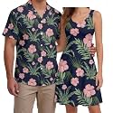 Hawaii Matching Couple Outfits Husband and Wife Clothing Fashionable Mens Casual Shirts Hawaii Dress with Soft Fabric
