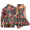 Hawaii Matching Couple Outfits Husband and Wife Clothing Fashionable Mens Casual Shirts Hawaii Dress with Soft Fabric
