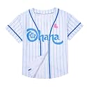 Hawaiian Baseball Jersey for Toddler Girls Summer Vacation Theme Park Outfit Short Sleeve Button Down Shirt