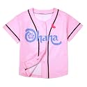Hawaiian Baseball Jersey for Toddler Girls Summer Vacation Theme Park Outfit Short Sleeve Button Down Shirt