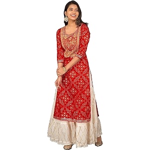 HAWAMAHAL Womens Rayon Kurti Pant Rayon Set