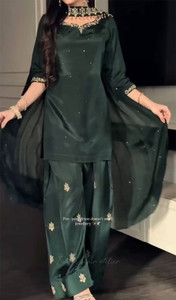 Hawantex Women Ethnic Top Palazzo Dupatta Set