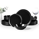 HaWare Plates and Bowls Set, Stoneware Dinnerware Sets, 18-Piece