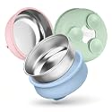 HaWare Stainless Steel Baby Bowls with Removable Suction Silicone Sleeve